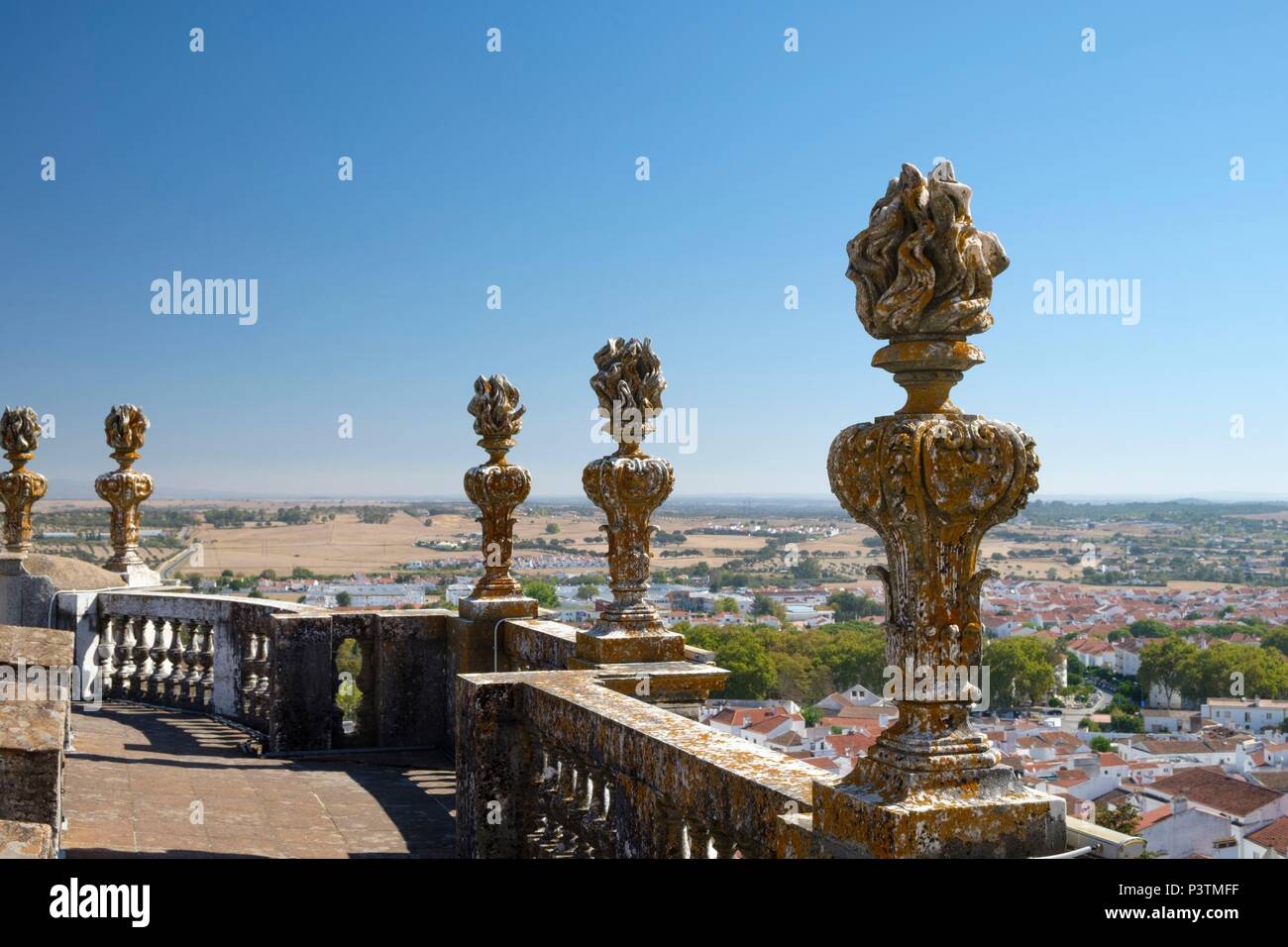 Cattedrale di Evora Tower Views, Regione Alentejo, Evora, Portogallo Foto Stock