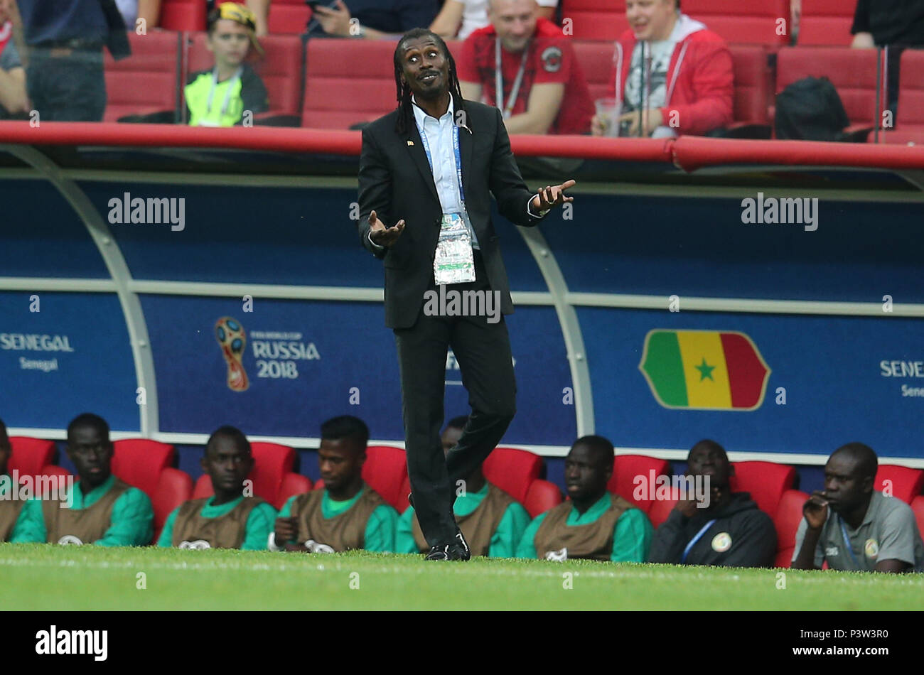 Mosca, Russia. Xix Jun, 2018.ALIOU CISSE durante la Coppa del Mondo FIFA Russia 2018, gruppo H, la partita di calcio tra la Polonia v SENEGAL in Spartak Stadium di Mosca. Credit: Indipendente Photo Agency Srl/Alamy Live News Foto Stock