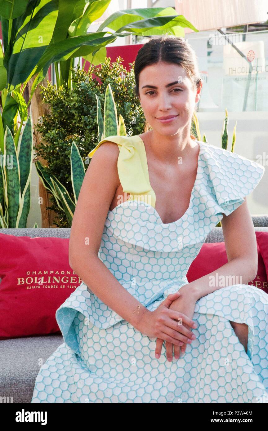 Il modello peruviano Sassa de Osma, moglie di Christian de Hannover, a parte la vita può essere perfetta da Bollinger, presso l'Hotel NH Gran Via di Madrid, Spagna il 19 giugno 2018. Quilez / 711 / Cordon premere Foto Stock