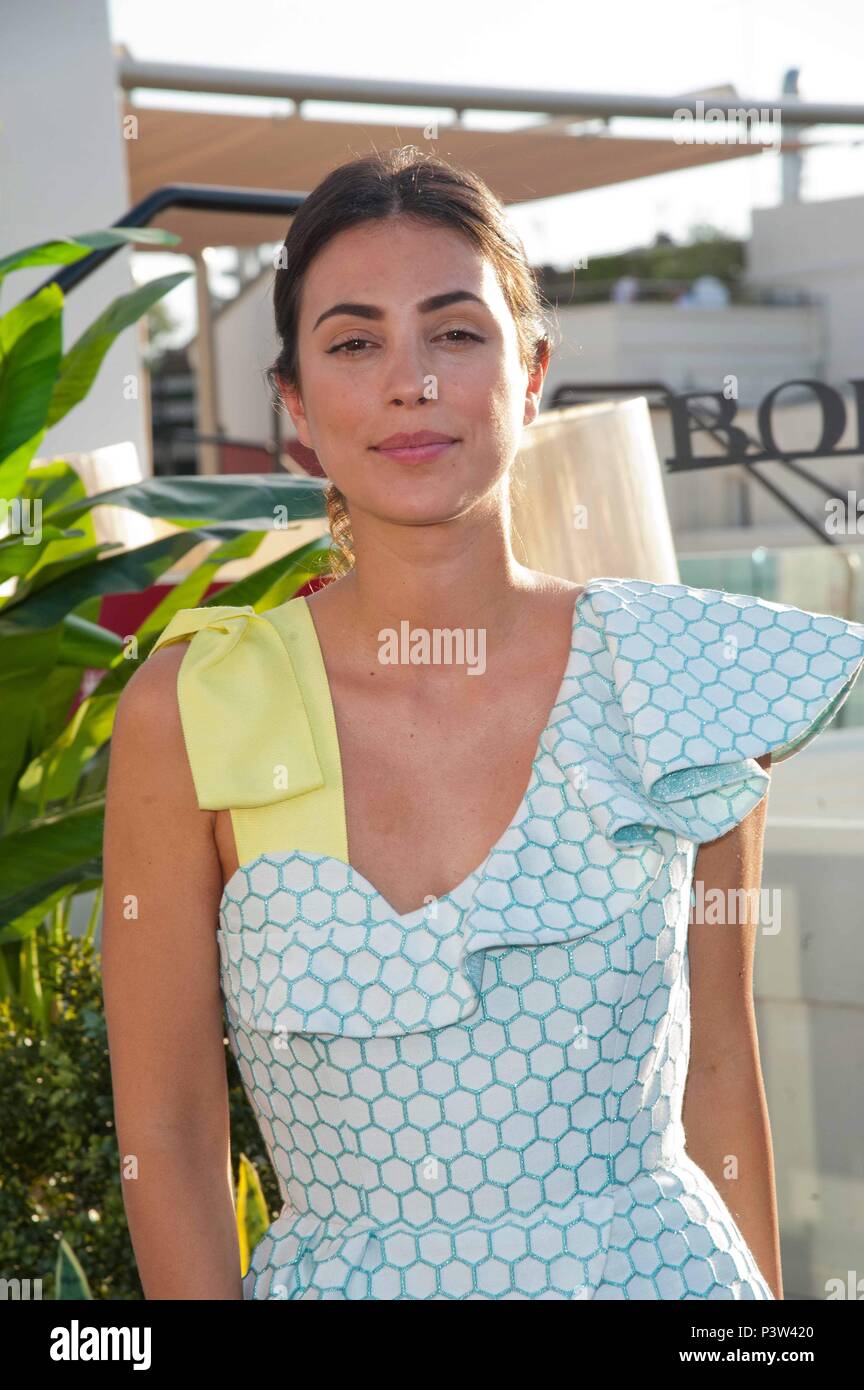 Il modello peruviano Sassa de Osma, moglie di Christian de Hannover, a parte la vita può essere perfetta da Bollinger, presso l'Hotel NH Gran Via di Madrid, Spagna il 19 giugno 2018. Quilez / 711 / Cordon premere Foto Stock