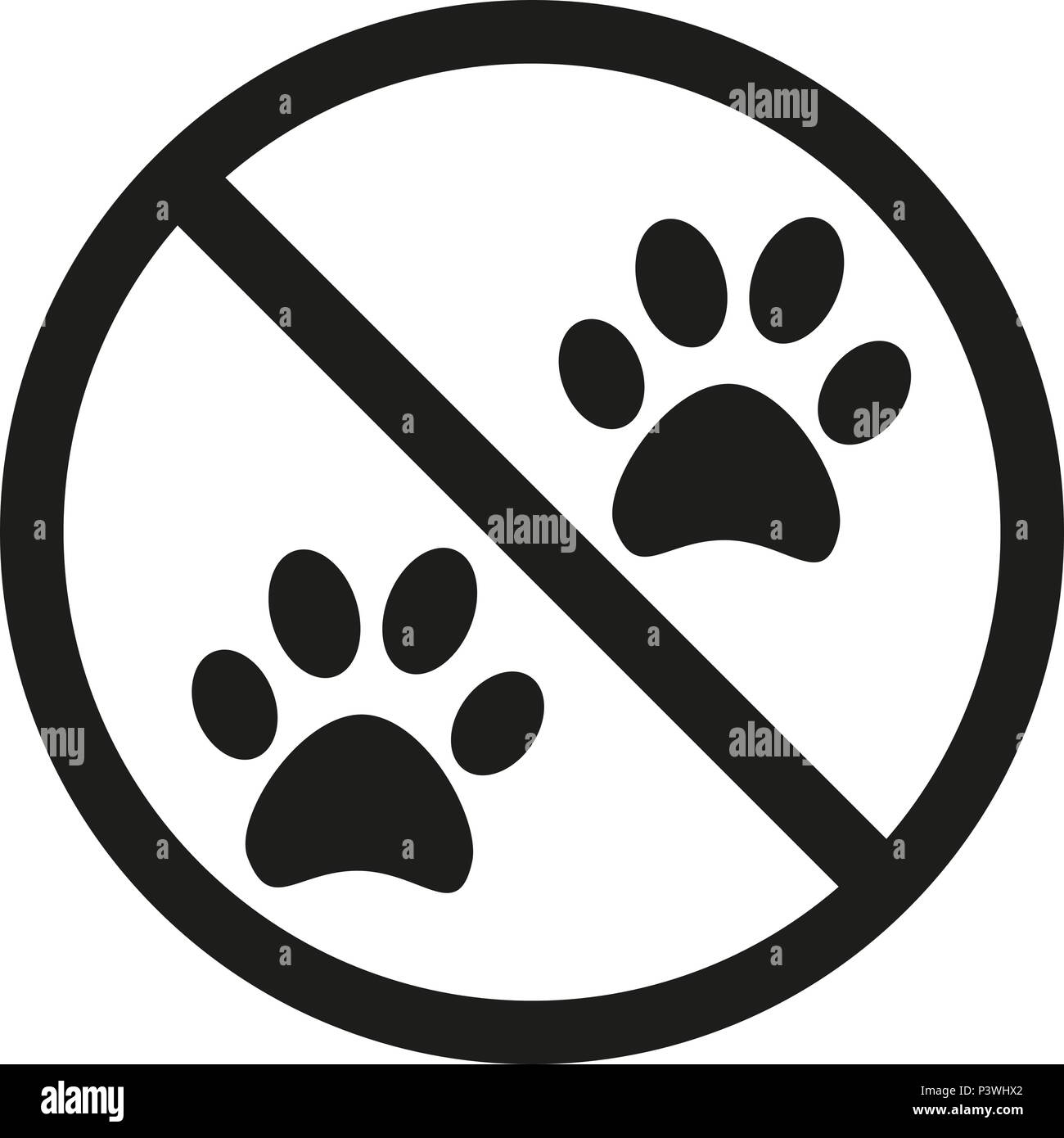 Non sono ammessi animali silhouette segno Illustrazione Vettoriale