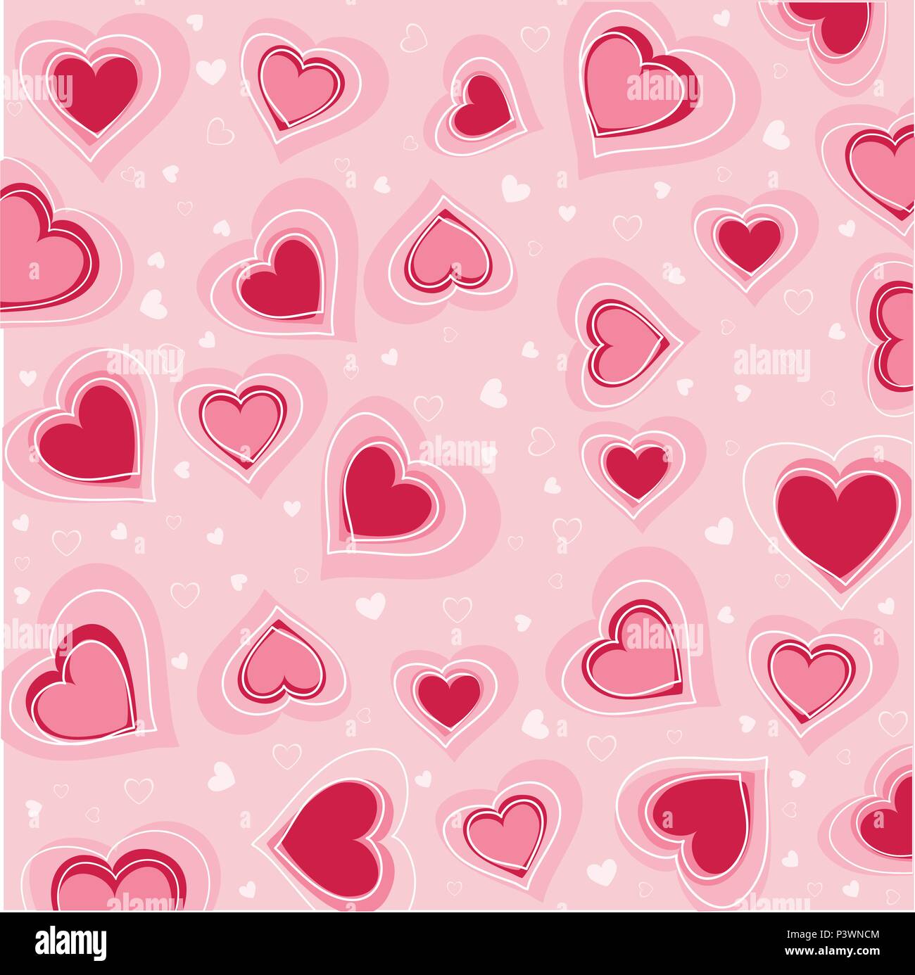 Cuori di san valentino icone, sfondo Illustrazione Vettoriale