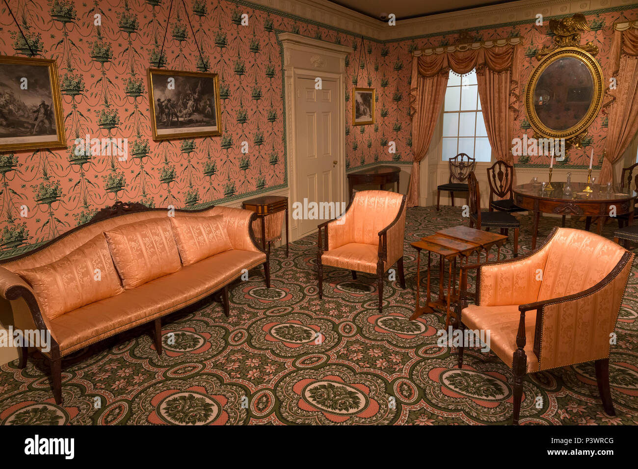 Oak Hill, interior design, Elizabeth Derby West, 1800, il Museo delle Belle Arti di Boston, Massa, Stati Uniti d'America, America del Nord Foto Stock