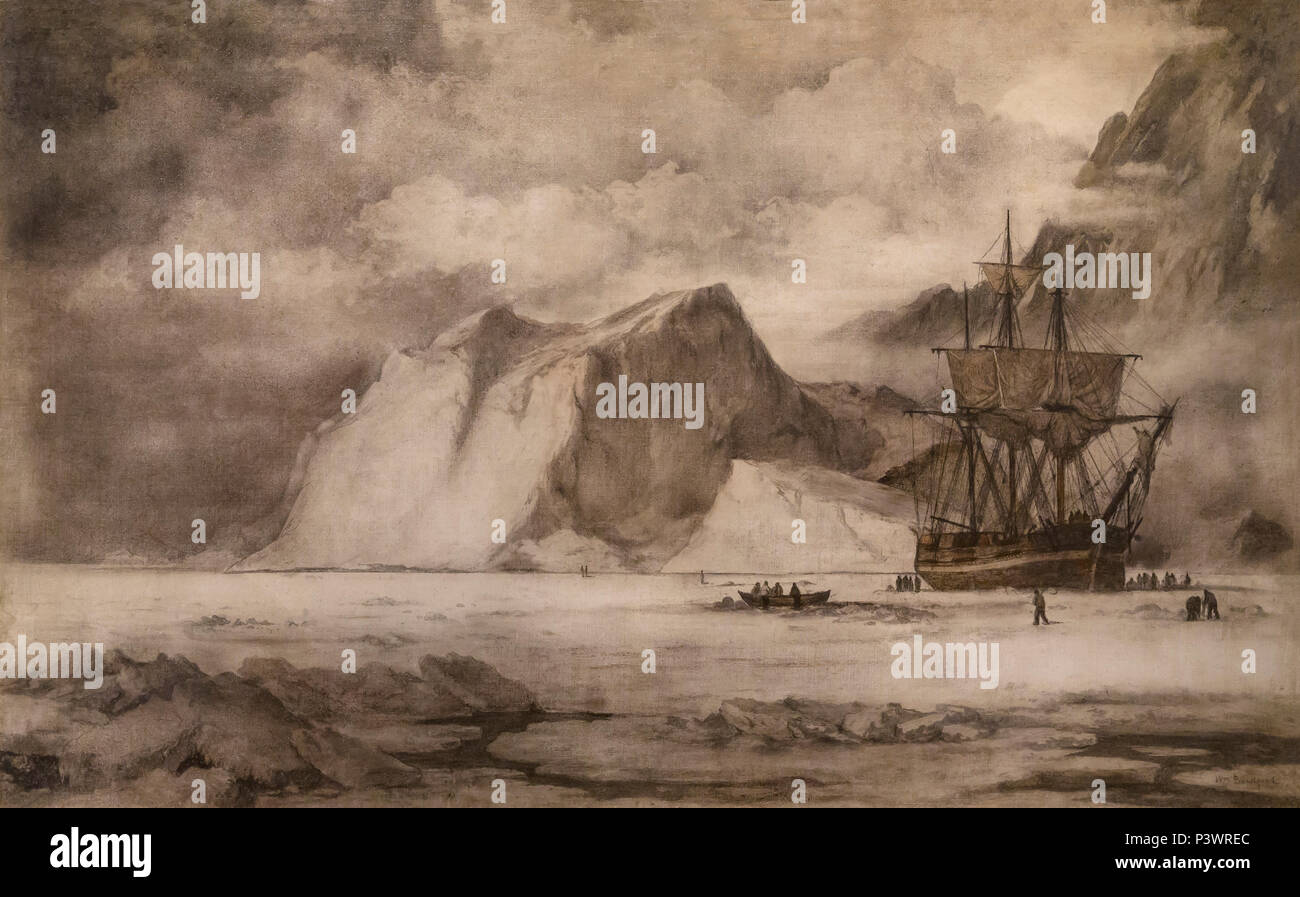 Il Whaler nel ghiaccio, tritare fuori, William Bradford, dopo il 1869, il Museo delle Belle Arti di Boston, Massa, Stati Uniti d'America, America del Nord Foto Stock