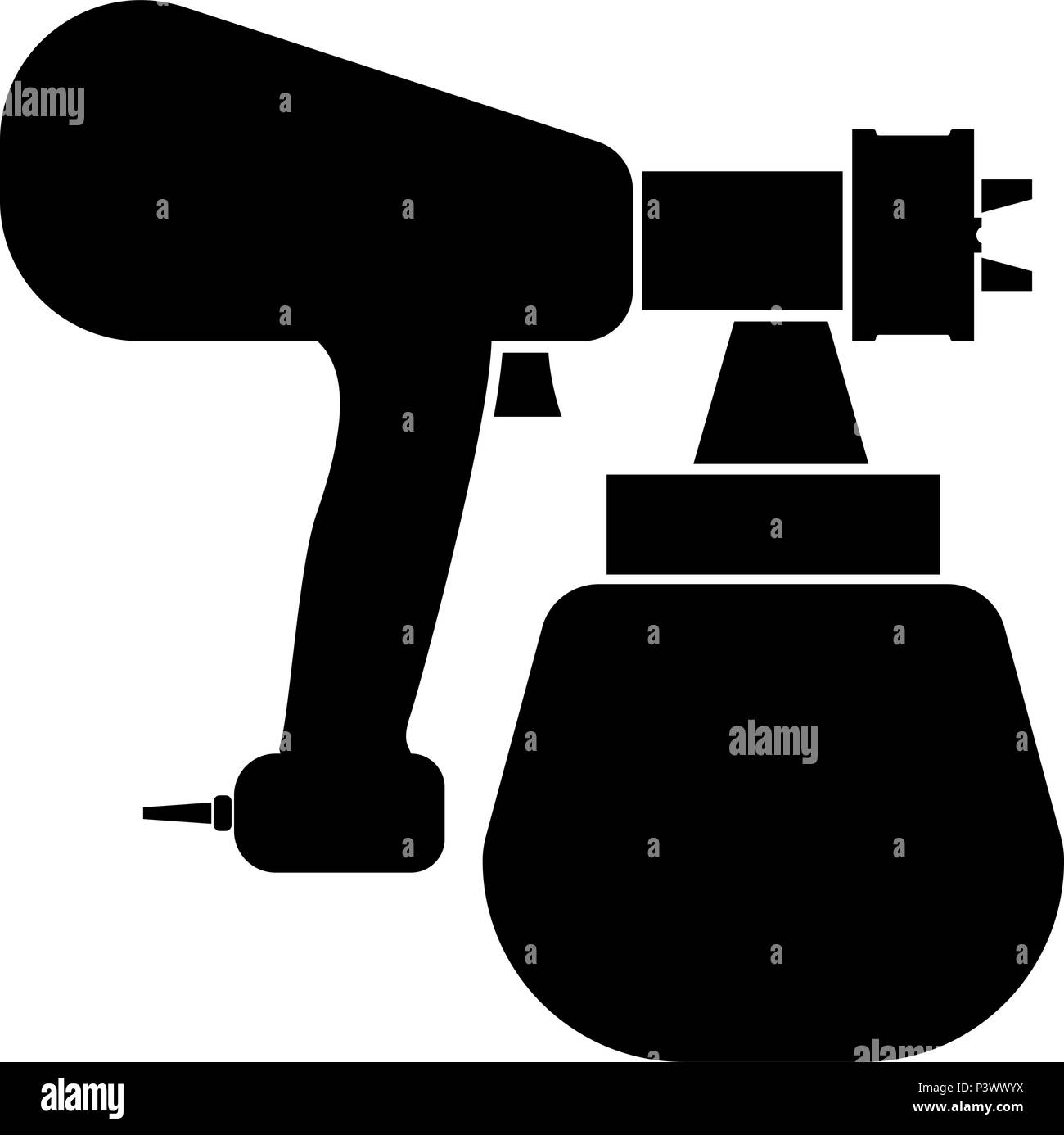 Irroratrice icona di vernice di colore nero vettore I stile piatto semplice immagine Illustrazione Vettoriale