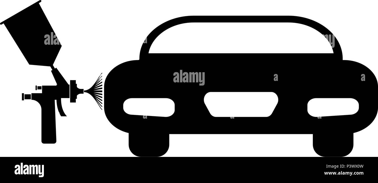 Macchine di verniciatura icona colore nero vettore I stile piatto semplice immagine Illustrazione Vettoriale