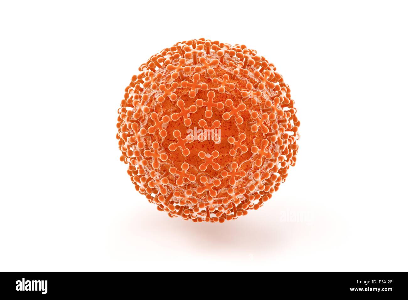 Cellula biologica isolato su sfondo whithe microscopio 3D illustrazione Foto Stock