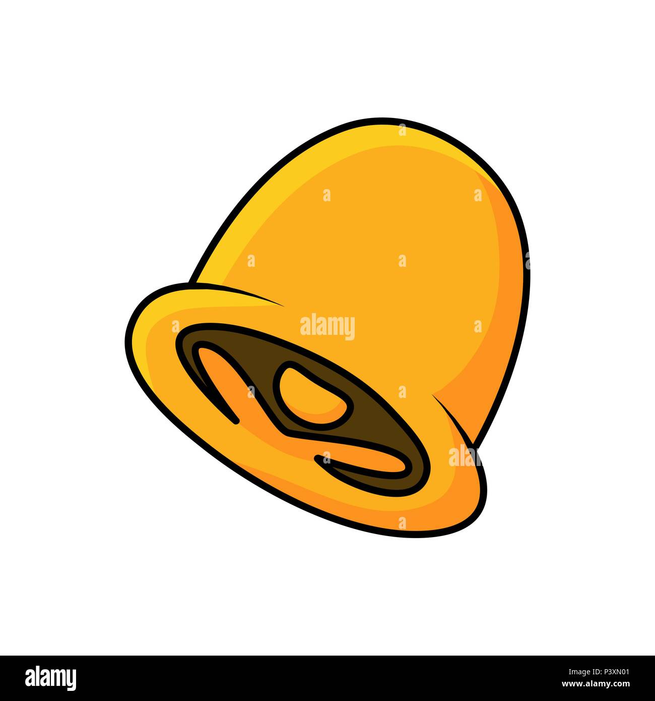 Cow bell vettore semplice design isolato su bianco Illustrazione Vettoriale