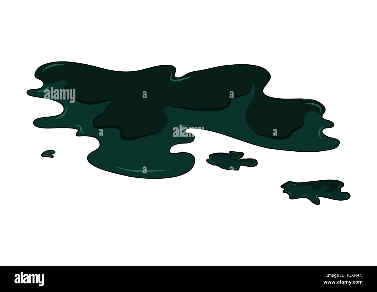 Pozza di olio vettore semplice design isolato su bianco Illustrazione Vettoriale