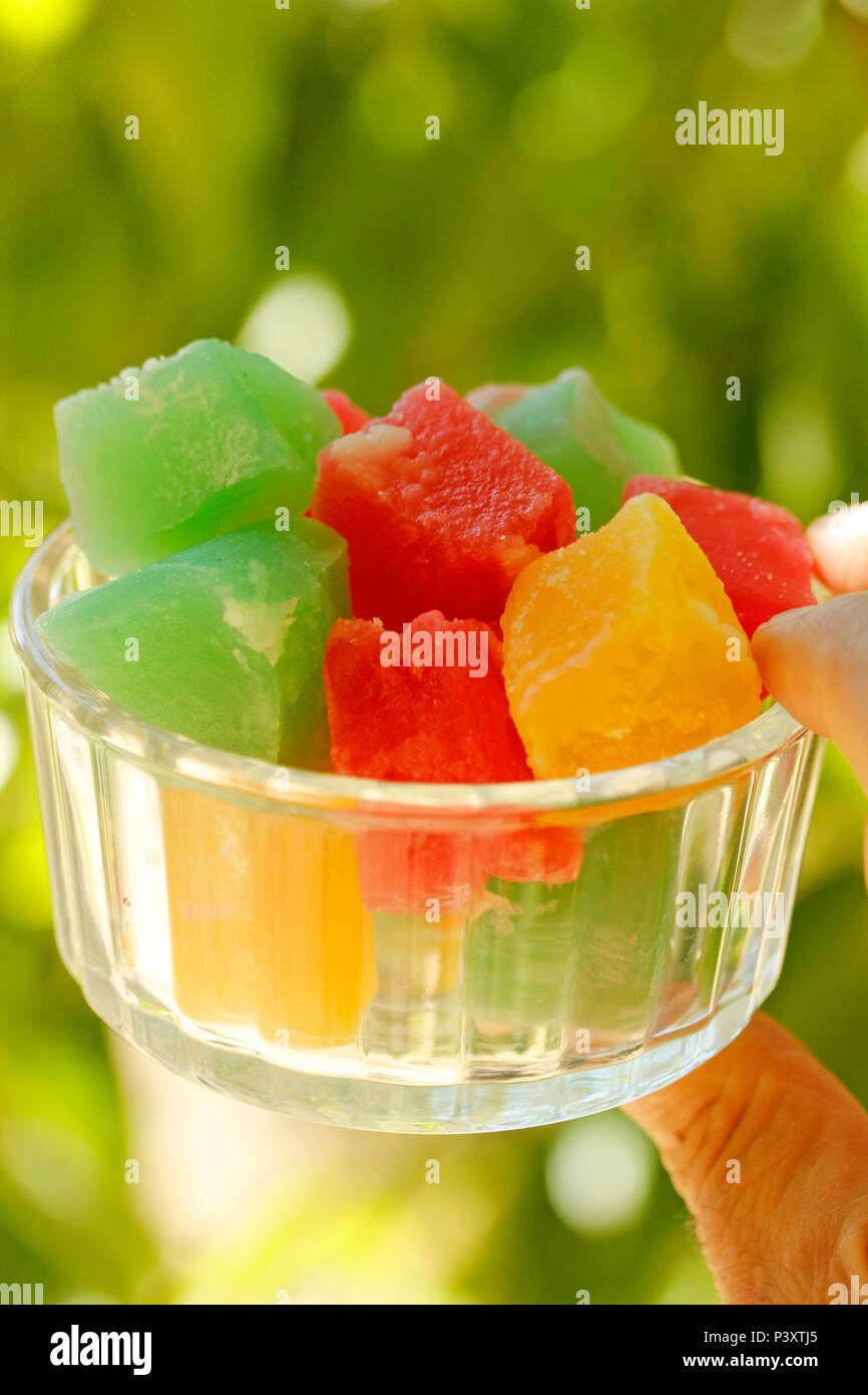 Frutta candita. Delizie turche. Foto Stock