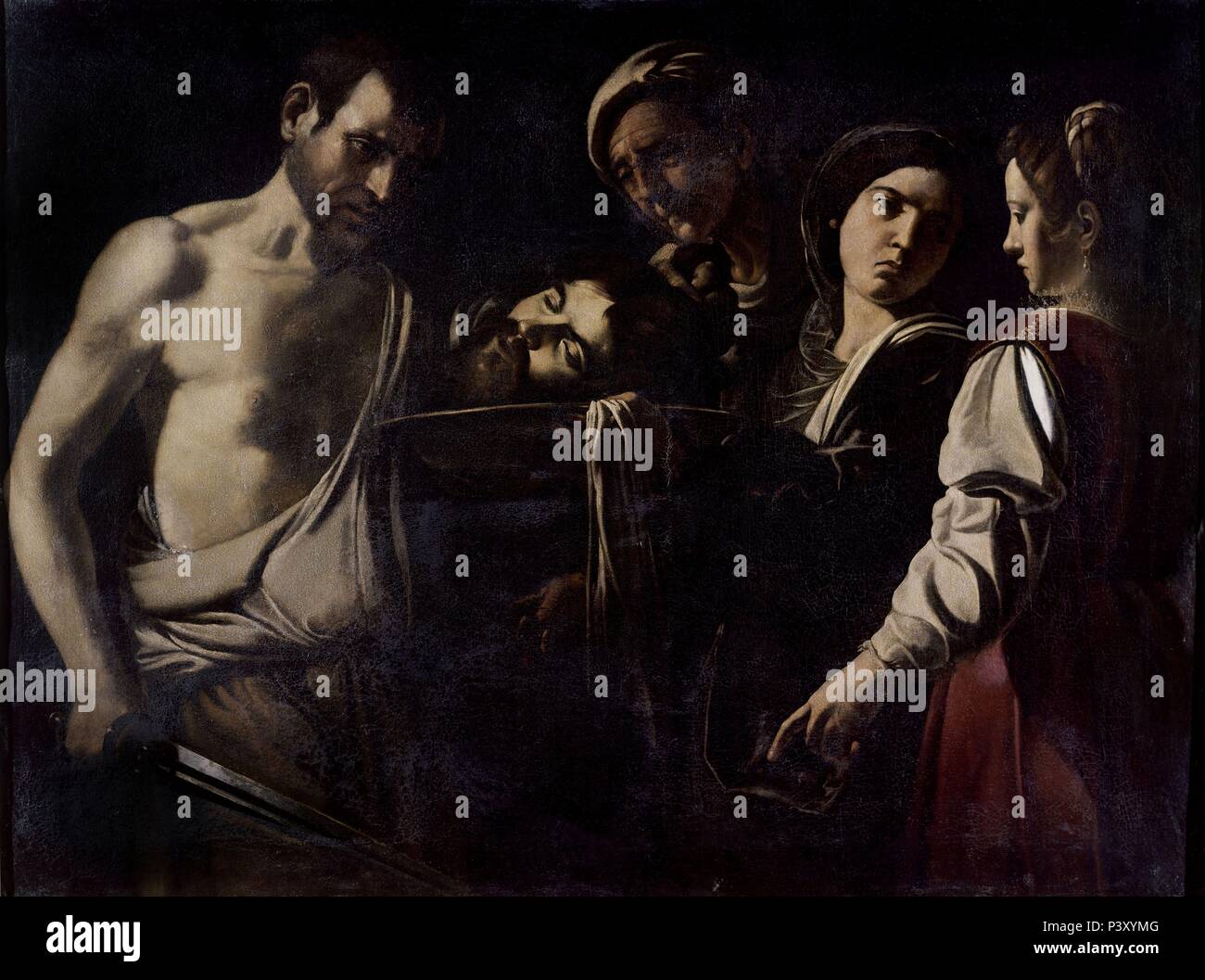 DEGOLLACION DEL BAUTISTA - siglo XVII - BARROCO ITALIANO. Autore: Giovanni Battista Caracciolo (1578-1635). Posizione: Museo de Bellas Artes-CONVENTO DE LA MERCED CALZAD, Sevilla, Sevilla, Spagna. Foto Stock