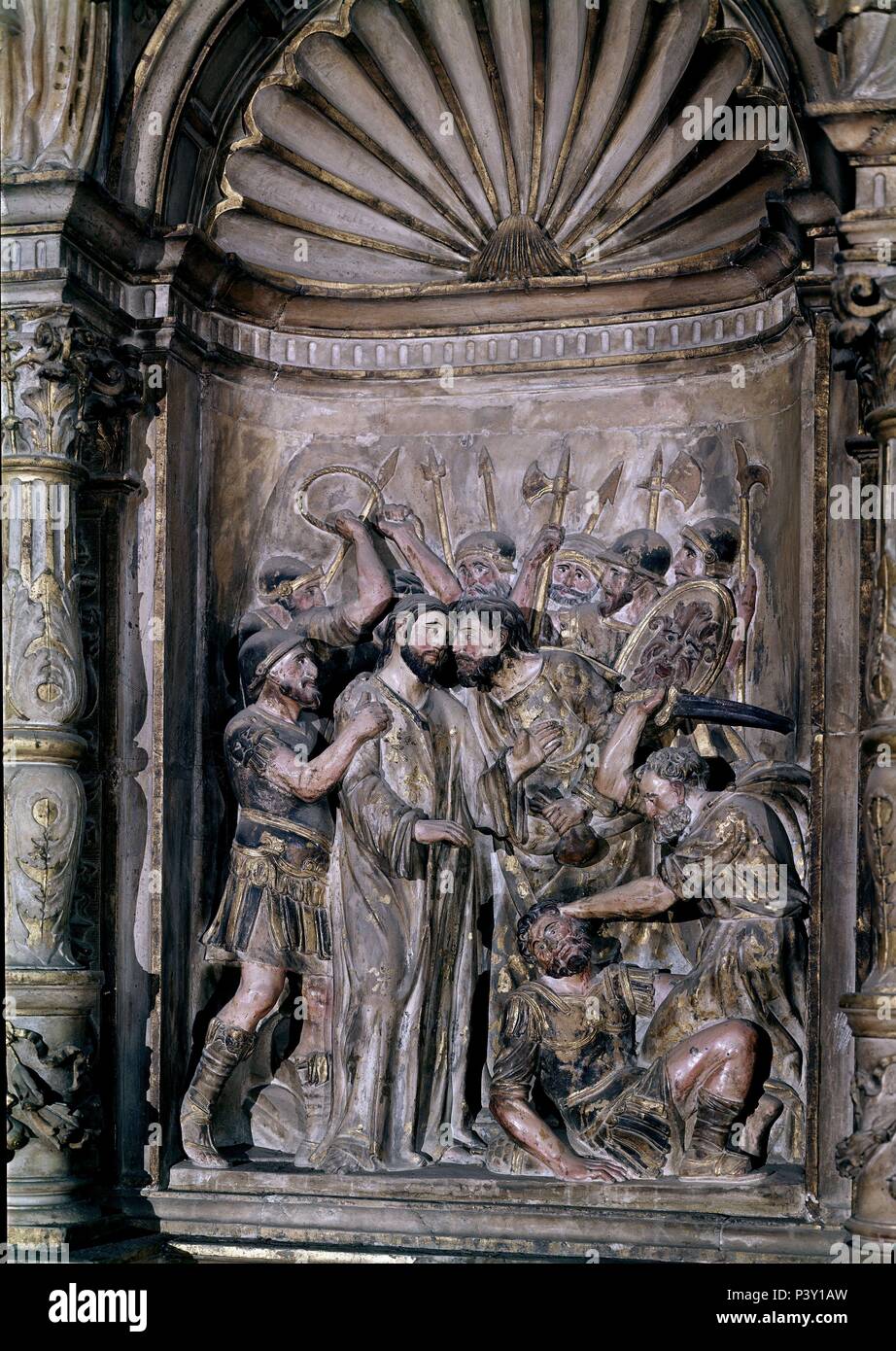 RETABLO MAYOR-DET. Autore: Damià Forment (1480-1540). Posizione: Catedral, Barbastro (Huesca, Spagna. Foto Stock
