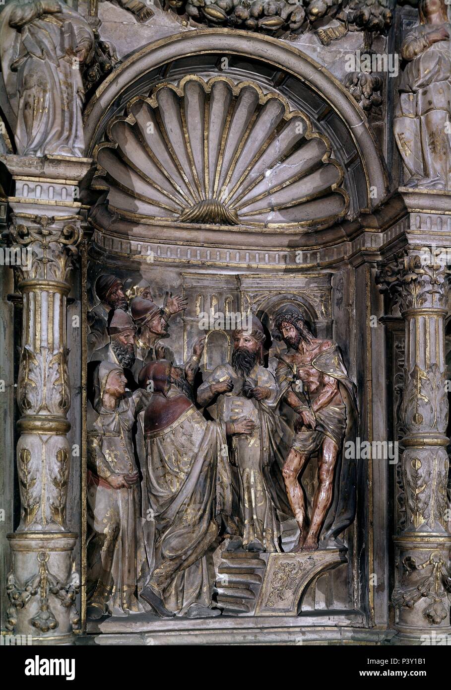 RETABLO MAYOR-DET. Autore: Damià Forment (1480-1540). Posizione: Catedral, Barbastro (Huesca, Spagna. Foto Stock