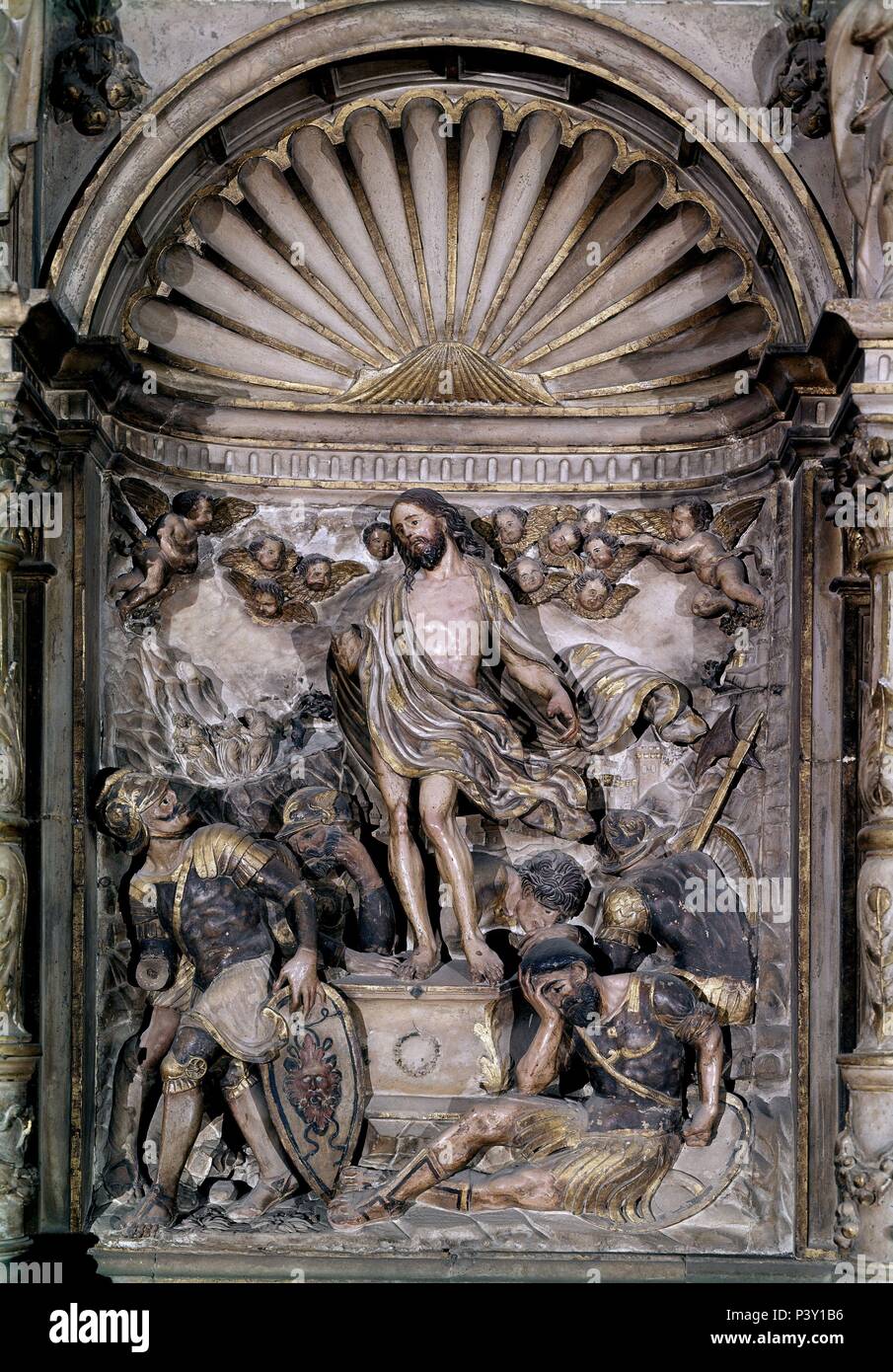 RETABLO MAYOR-DET. Autore: Damià Forment (1480-1540). Posizione: Catedral, Barbastro (Huesca, Spagna. Foto Stock