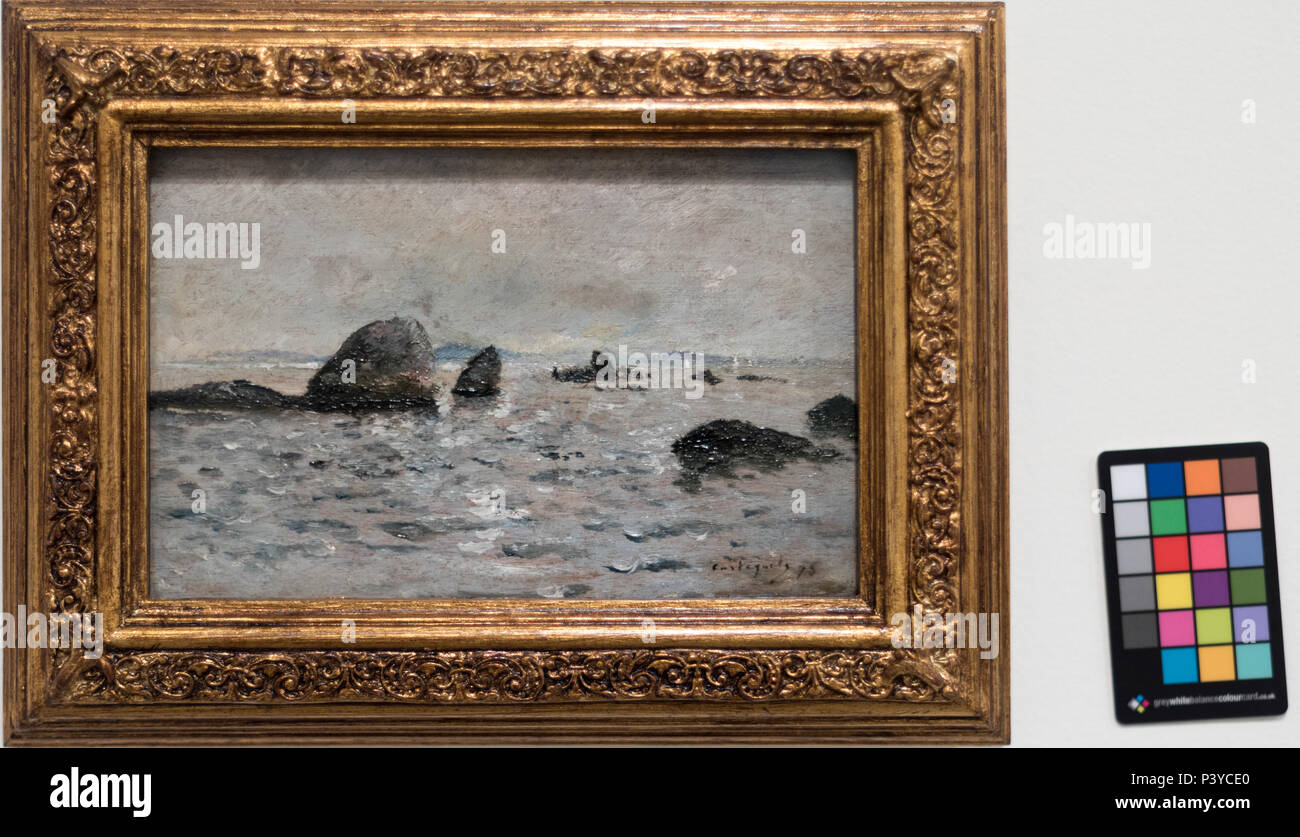 "Paquetá', 1898, Giovanni Battista Castagneto, óleo sobre madera, 14.4x21.9cm, Coleção Pinacoteca de Estado de São Paulo, doação da Familia da Silveira Cintra, 1956 Foto Stock