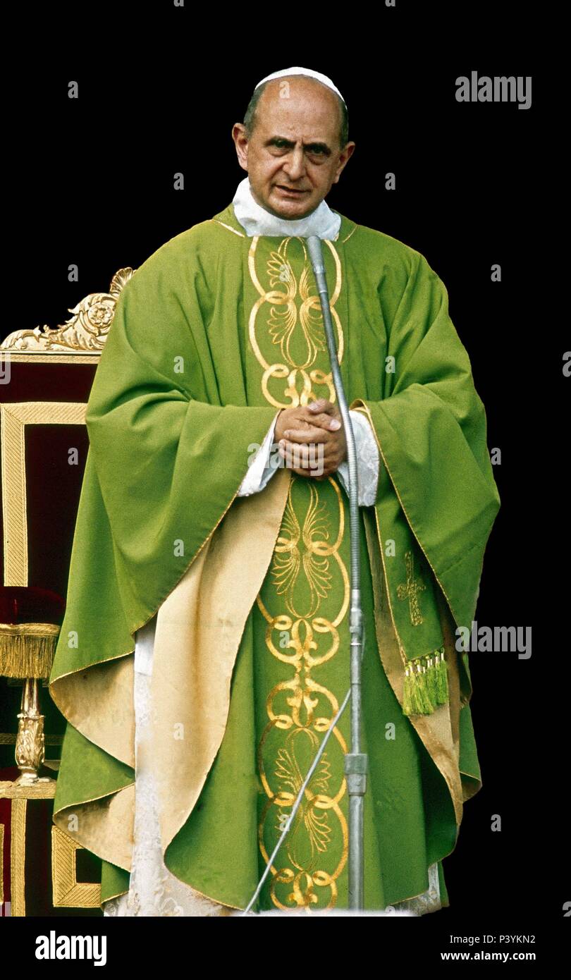 Paolo VI (Paolo VI), papa dal 1963 al 1978, la celebrazione di una santa messa. Foto Stock