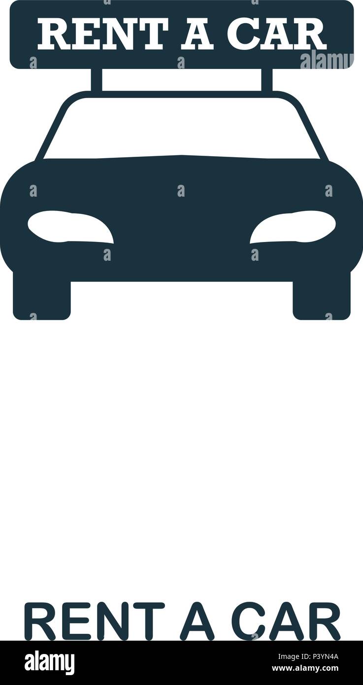 Rent A Car Icona. Mobile App, stampa, icona del sito web. Semplice elemento cantare. Monocromatico Rent A Car icona illustrazione. Illustrazione Vettoriale