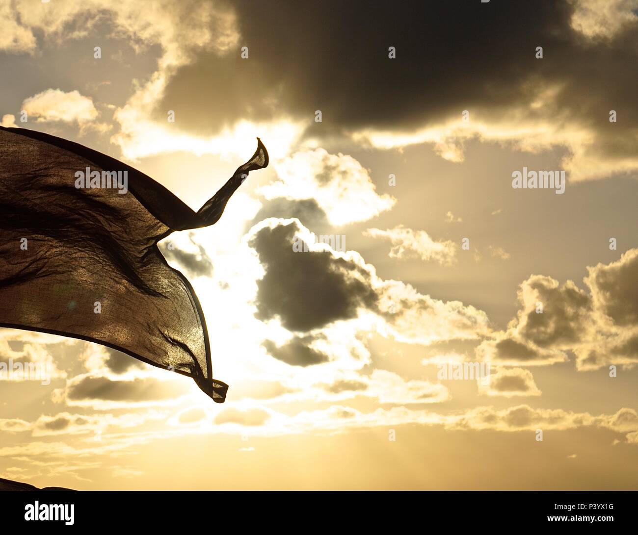 Bandiera sul tramonto Foto Stock