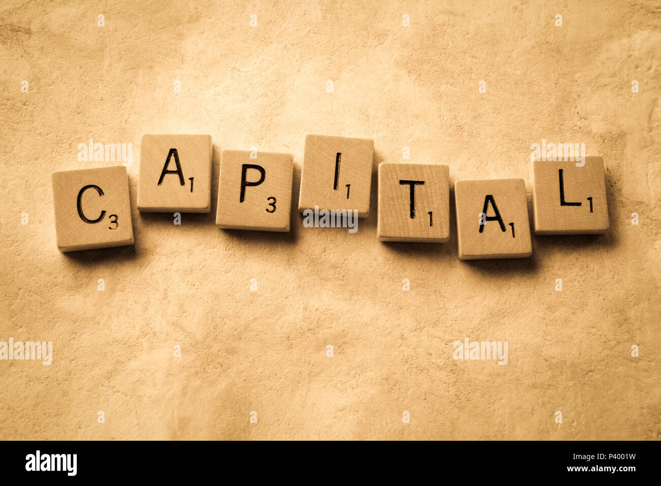 Scrabble in legno lettere Foto Stock