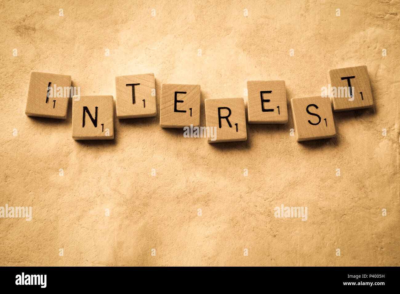 Scrabble in legno lettere Foto Stock