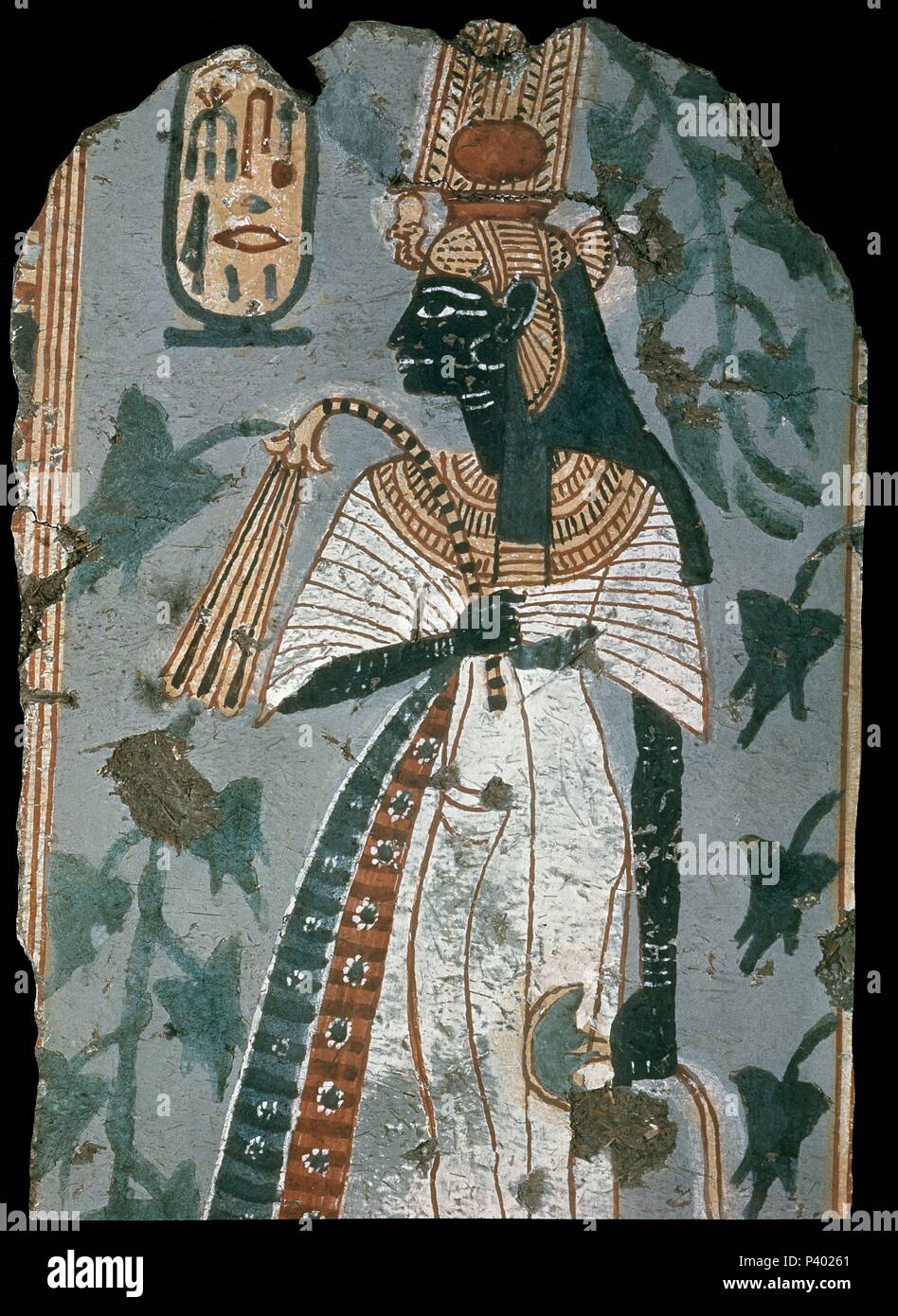 Regina Ahmose-Nefertari. Pittura murale da Kinebu la tomba a Tebe. c.1150 BC. Xviii dinastia. 43 cm. Londra, British Museum. Posizione: British Museum di Londra, Inghilterra. Foto Stock