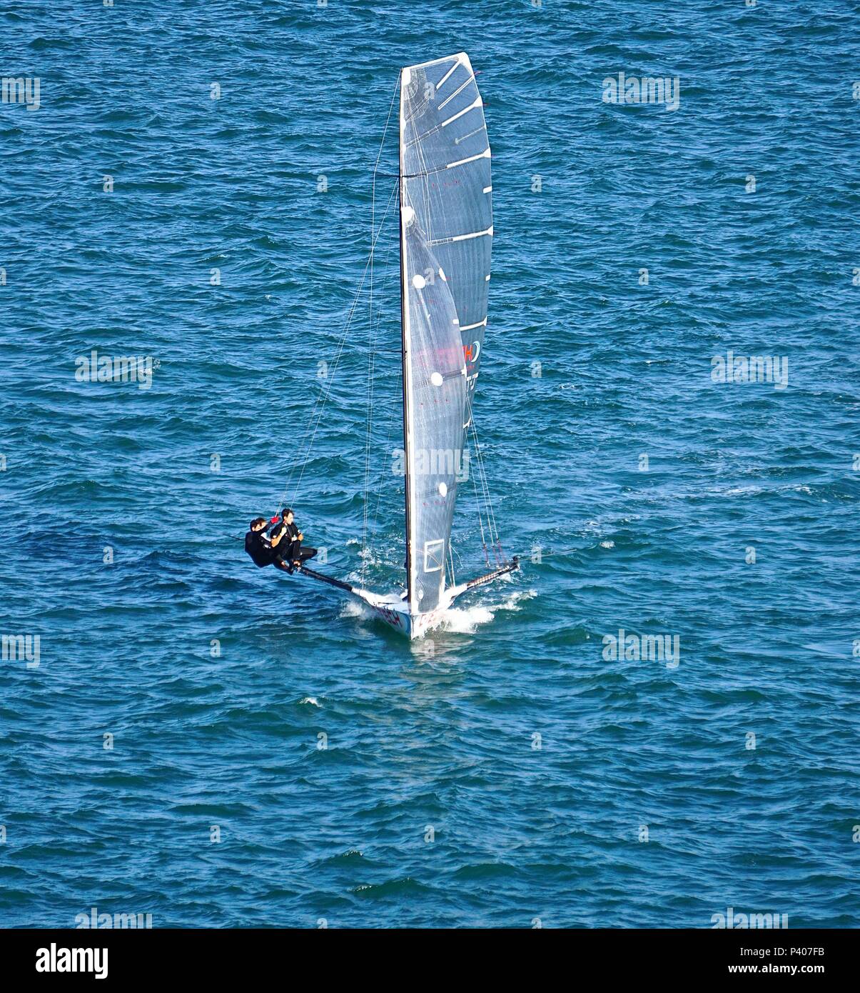Barca a vela Racing Foto Stock