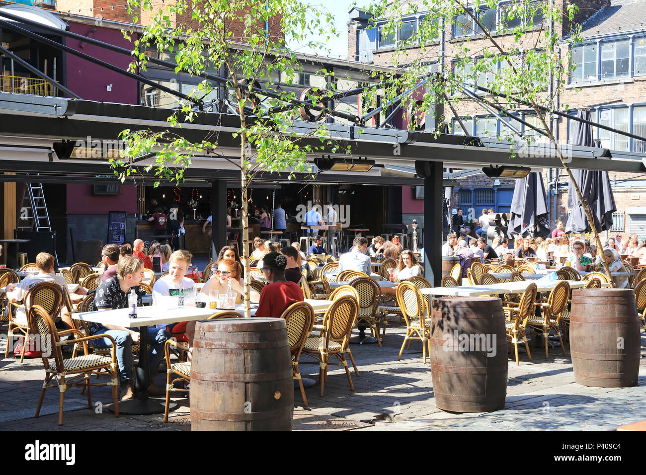 Vivace Soho bar sulla piazza Concerto in Liverpool, il Merseyside, in NW England, Regno Unito Foto Stock