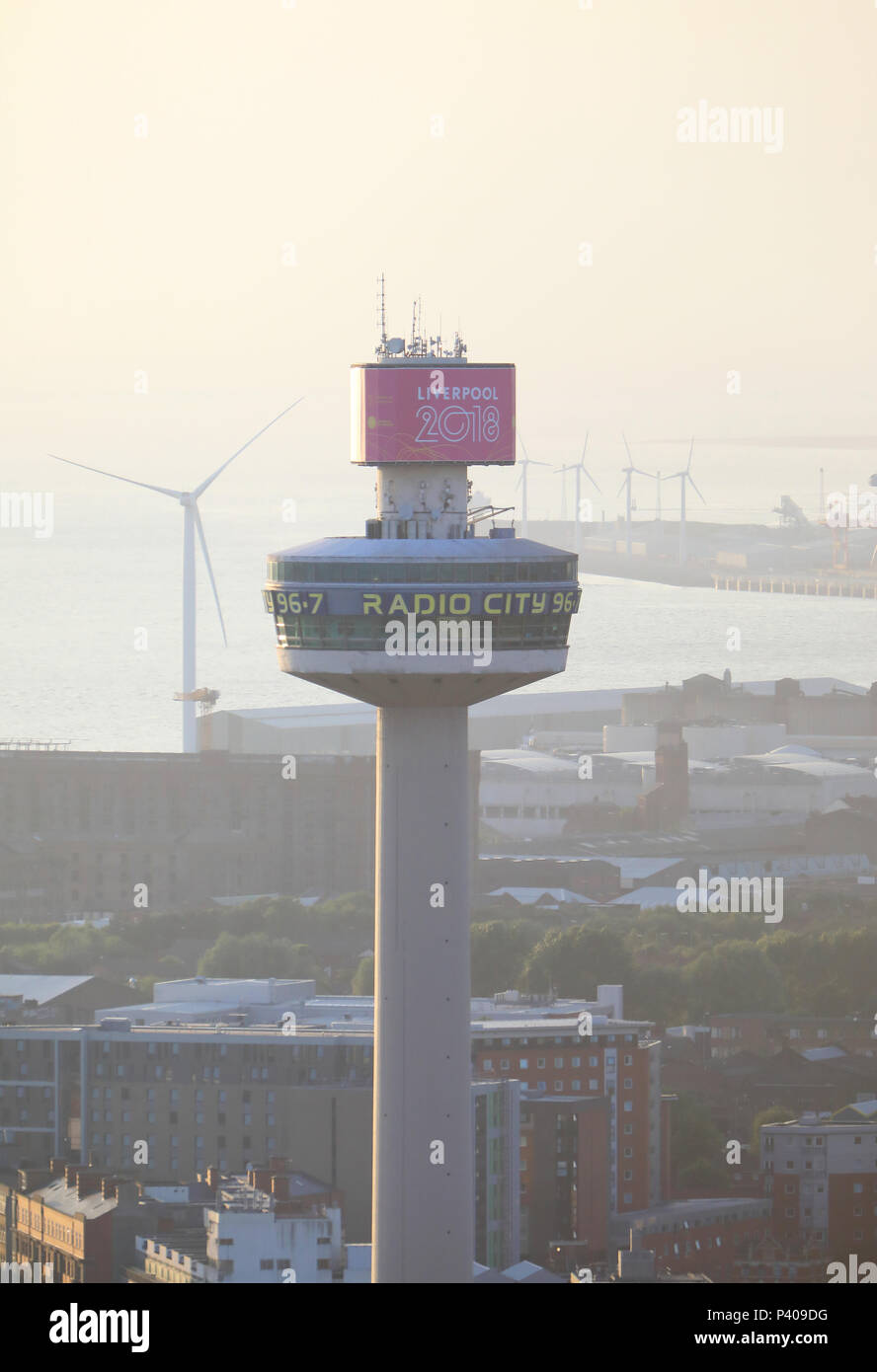 Radio City Tower o di St John's Faro, a Liverpool, il Merseyside, NW England, Regno Unito Foto Stock