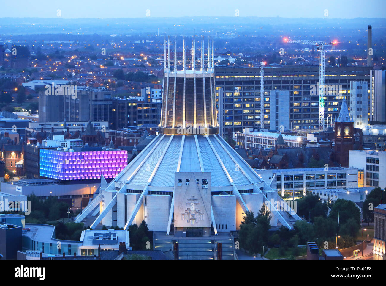 Il moderno Romano Cattolica Cattedrale Metropolitana di Cristo Re a Liverpool, il Merseyside, NW Englnd, REGNO UNITO Foto Stock