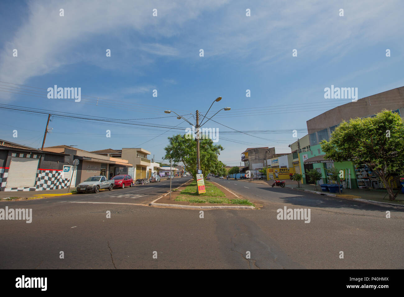 Rua Monteiro Lobato, em Ribeirão Preto, interior de São Paulo. Foto Stock