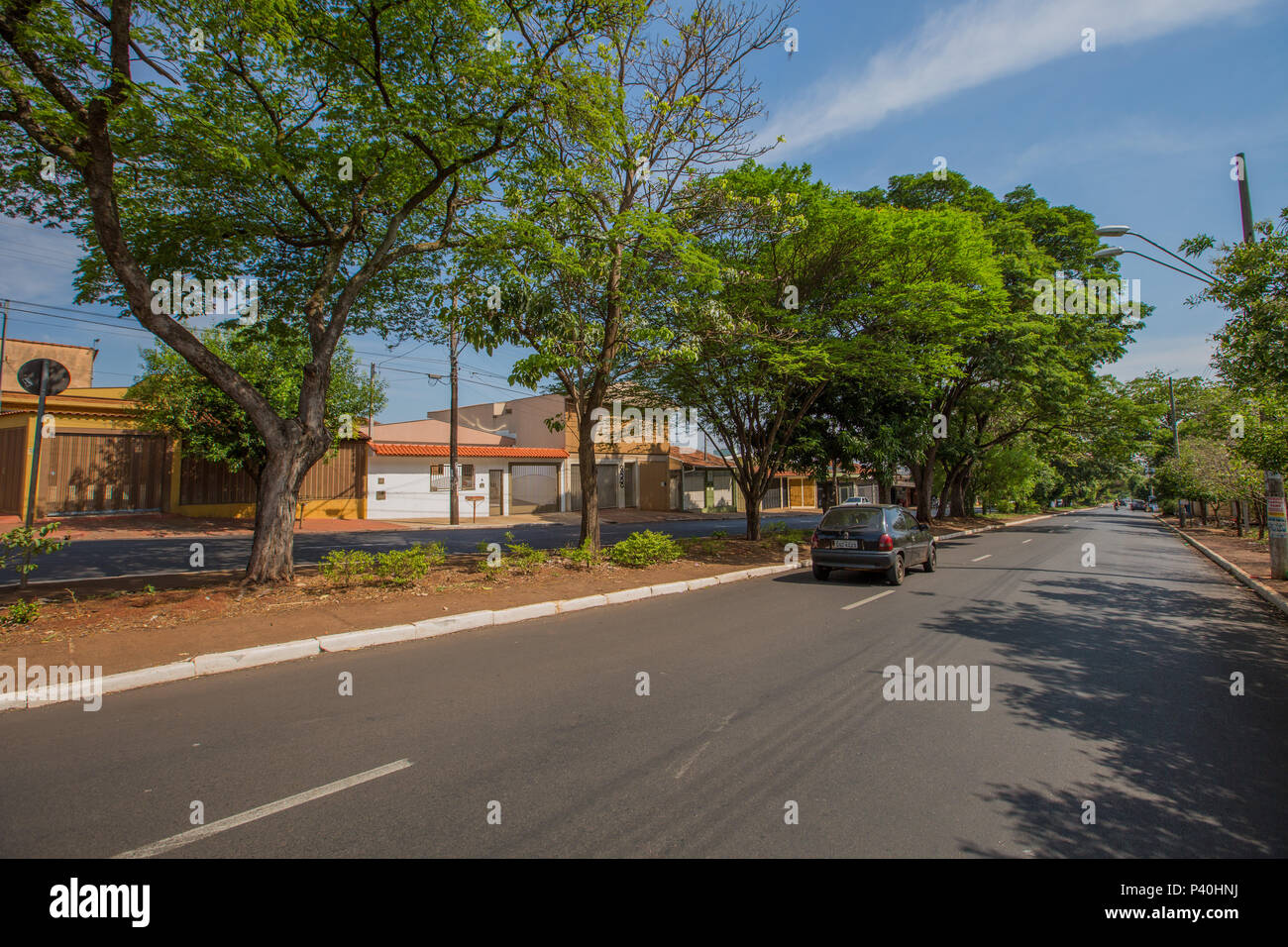 Rua Monteiro Lobato, em Ribeirão Preto, interior de São Paulo. Foto Stock