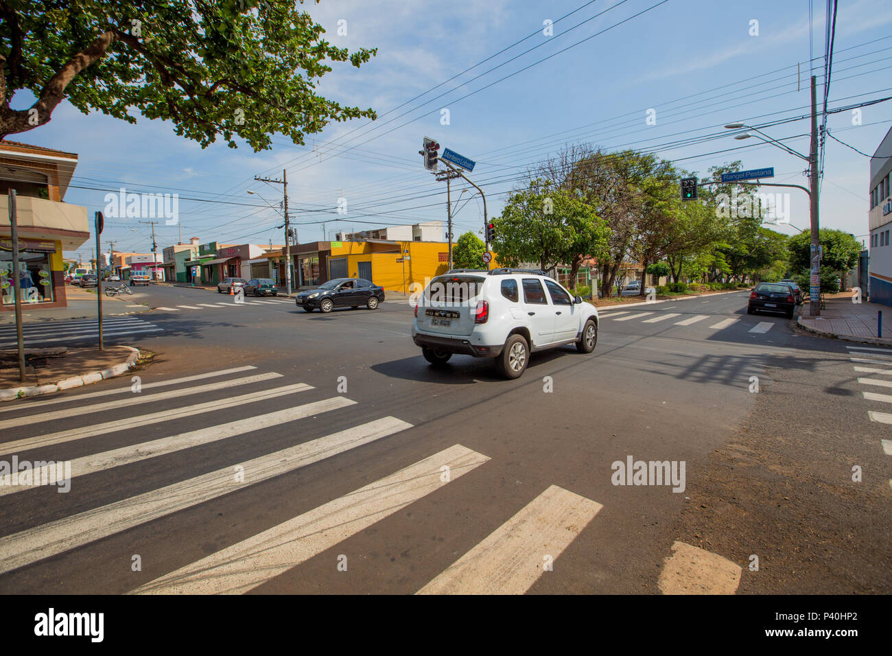 Rua Monteiro Lobato, em Ribeirão Preto, interior de São Paulo. Foto Stock