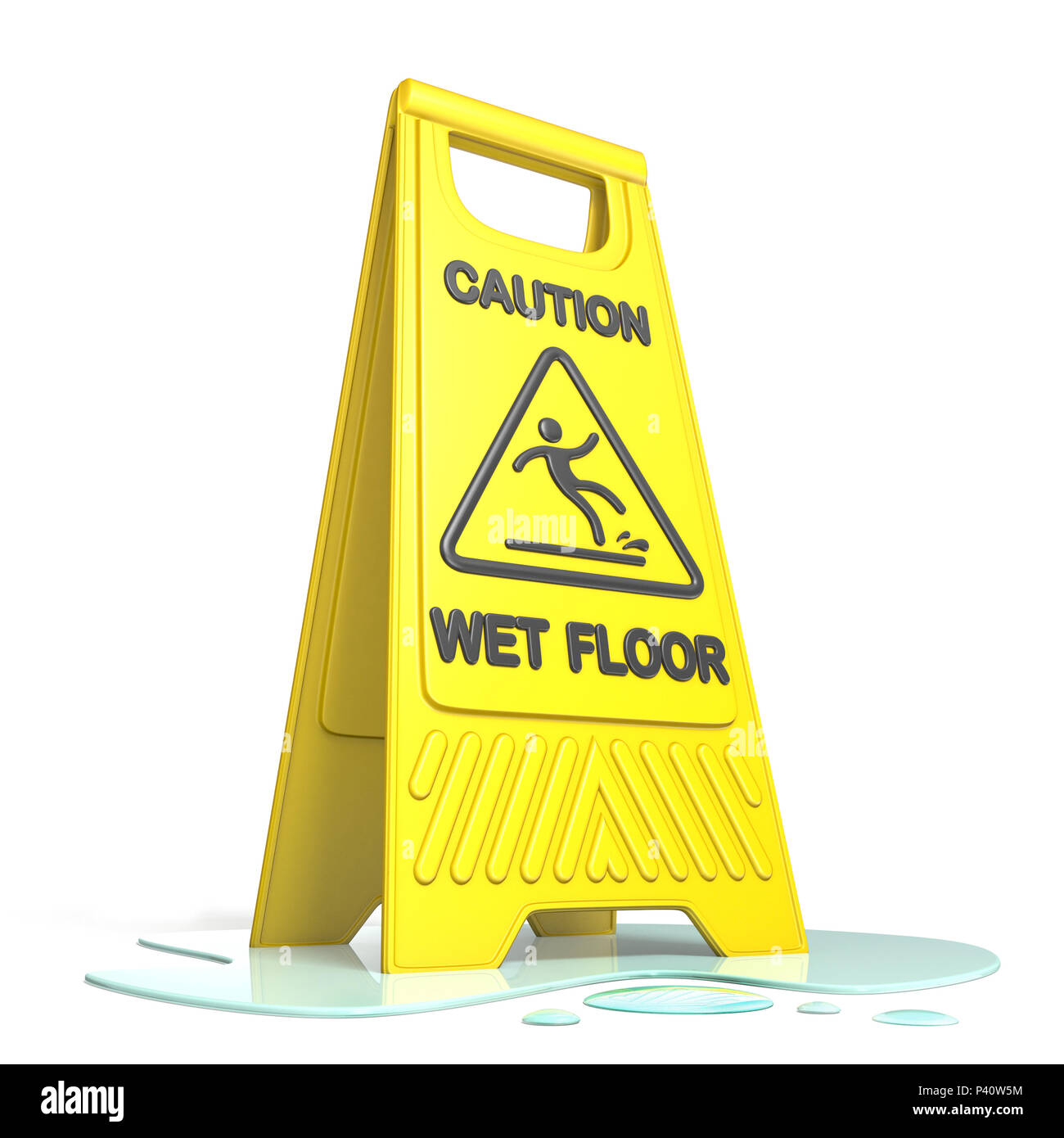 Cartello pavimento bagnato. Icona di avvertenza gialla. Avvertenza  scivolosa isolata su sfondo bianco Immagine e Vettoriale - Alamy