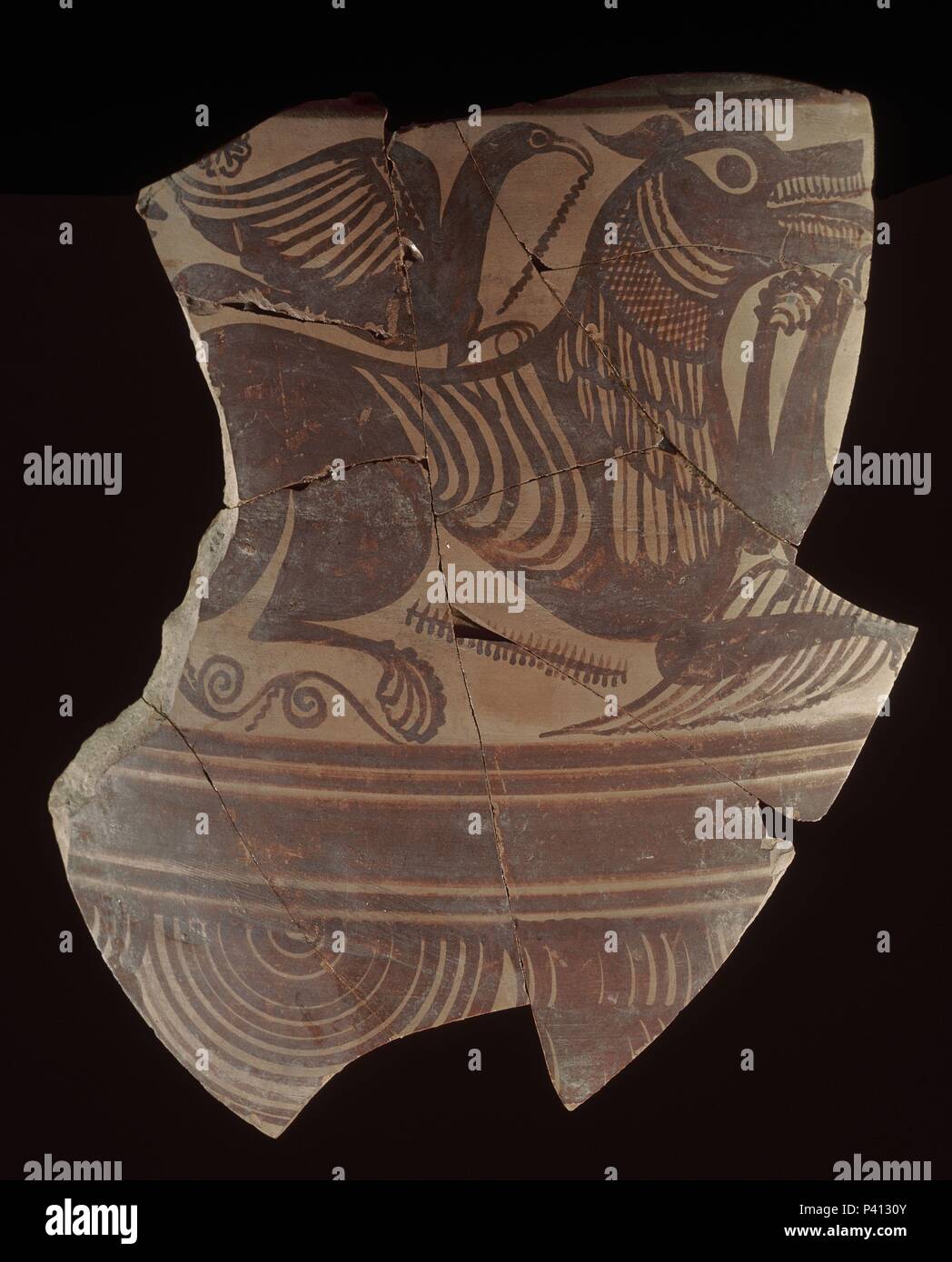 PIEZA DE CERAMICA IBERICA HALLADA EN EL YACIMIENTO DE ARCHENA (MURCIA). Posizione: MUSEO ARQUEOLOGICO NACIONAL-COLECCION, MADRID, Spagna. Foto Stock