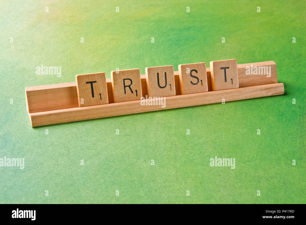 Scrabble in legno lettere Foto Stock