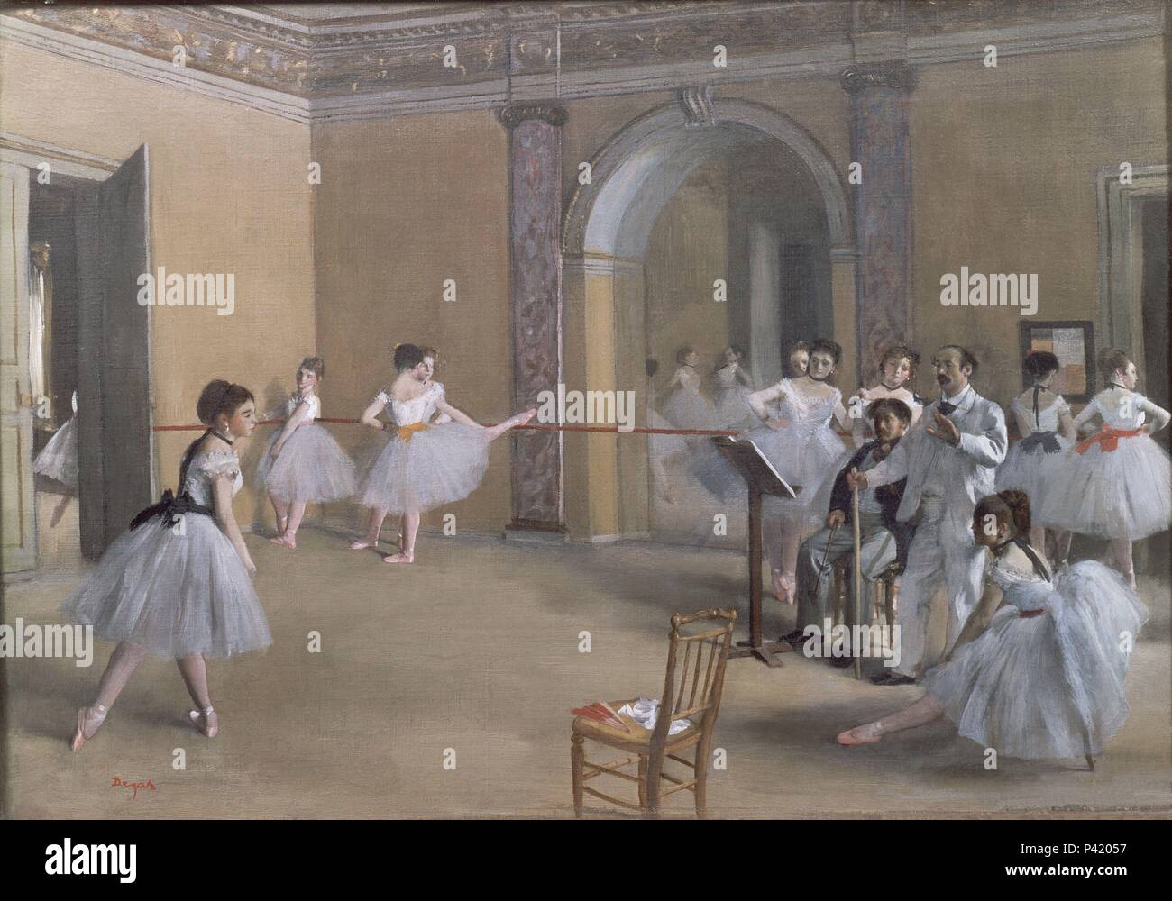 La Danza Foyer all'Opera sulla rue le Peletier, 1872 - 32x46 cm - Olio su tela. Autore: Edgar Degas (1834-1917). Posizione: MUSEE D'Orsay, Francia. Noto anche come: CLASE DE DANZA EN LA CALLE PELETIER O SALA DE BALLET DE LA OPERA EN LA CALLE PELETIER; LE FOYER DE LA DANSE A L'OPERA DE LA RUE PELETIER. Foto Stock