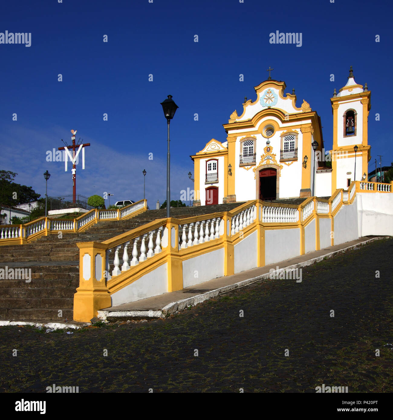 São João del Rei - MG Igreja de Nossa Senhora das Mercês Igreja Igreja Católica Religião Fé Crença Oração Devoção Igreja Cidade Histórica São João del Rei Minas Gerais Sudeste Escadaria Foto Stock