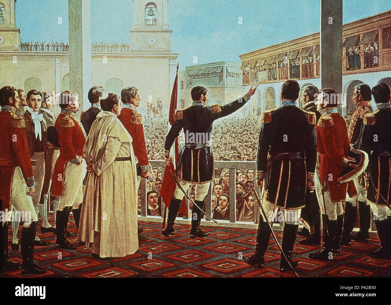 JOSE DE SAN MARTIN PROCLAMA Y GIURA LA INDEPENDENCIA DEL PERÙ el 28 de ...