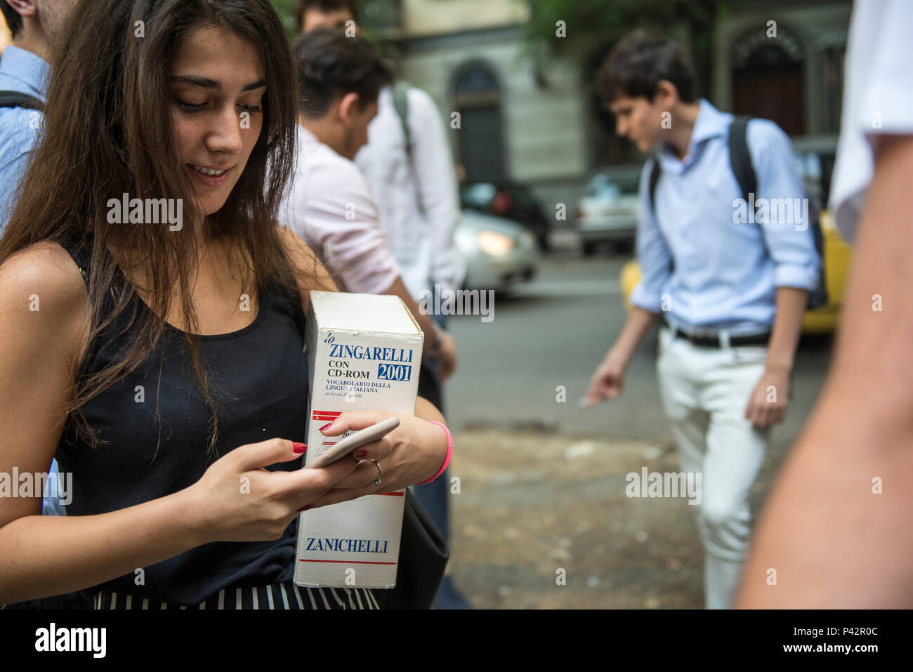 Torino Piemonte, Italia. Xx Giugno, 2018. Torino, Italy-June 20, 2018: Primo giorno di alta scuola gli esami a Vittorio Alfieri membro di alta scuola in Torino Credito: Stefano Guidi/ZUMA filo/Alamy Live News Foto Stock