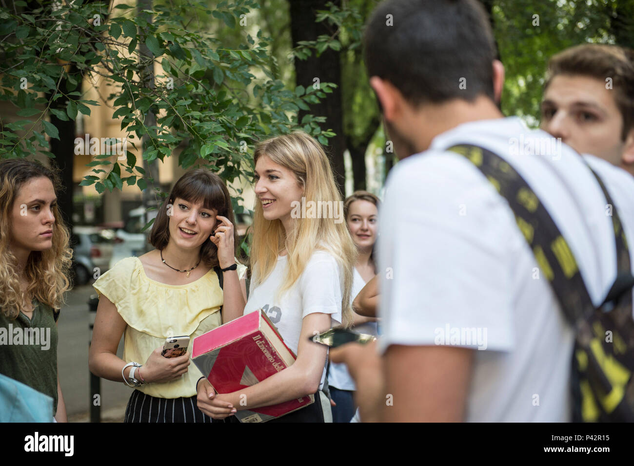 Torino Piemonte, Italia. Xx Giugno, 2018. Torino, Italy-June 20, 2018: Primo giorno di alta scuola gli esami a Vittorio Alfieri membro di alta scuola in Torino Credito: Stefano Guidi/ZUMA filo/Alamy Live News Foto Stock