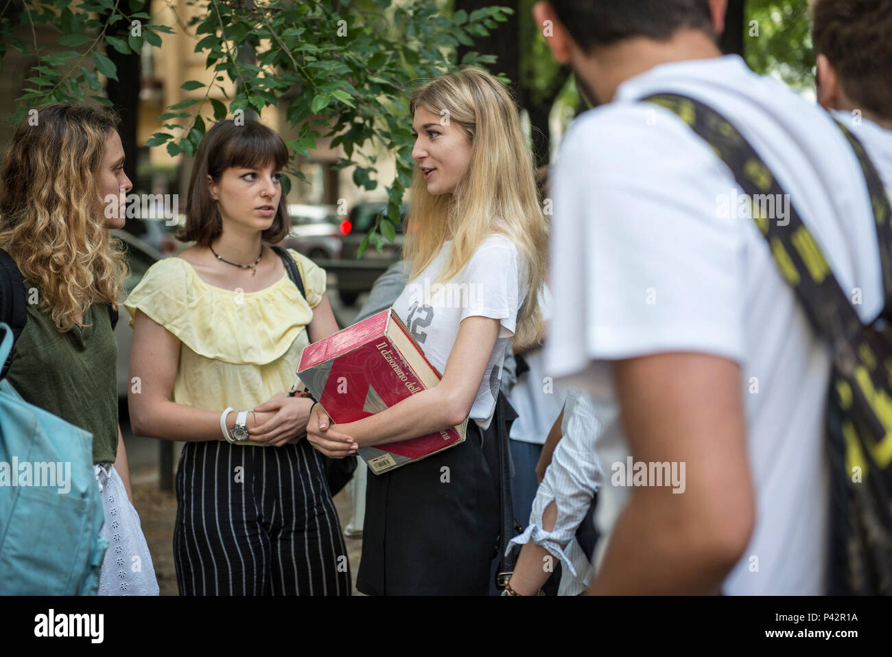 Torino Piemonte, Italia. Xx Giugno, 2018. Torino, Italy-June 20, 2018: Primo giorno di alta scuola gli esami a Vittorio Alfieri membro di alta scuola in Torino Credito: Stefano Guidi/ZUMA filo/Alamy Live News Foto Stock