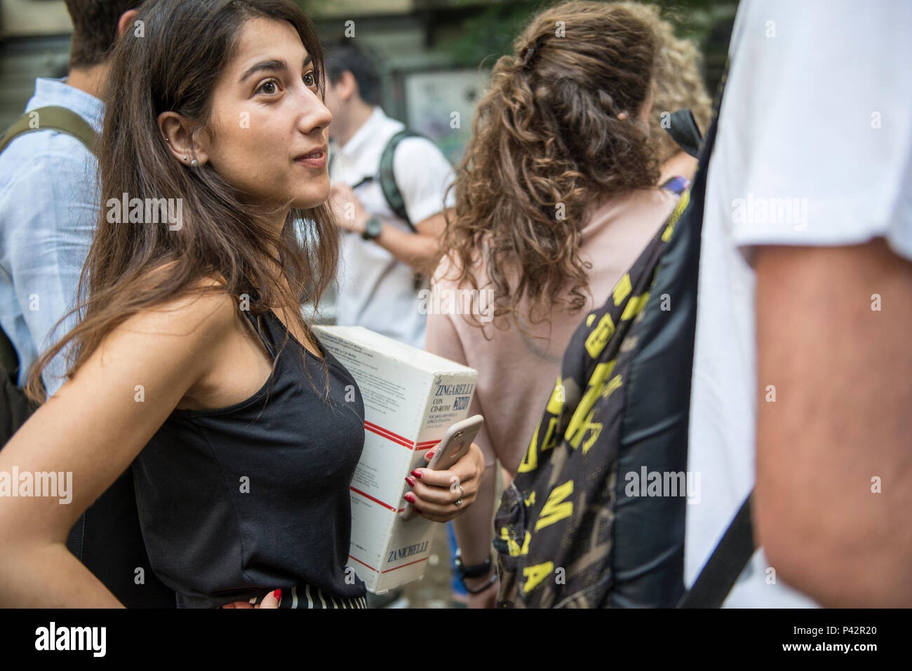 Torino Piemonte, Italia. Xx Giugno, 2018. Torino, Italy-June 20, 2018: Primo giorno di alta scuola gli esami a Vittorio Alfieri membro di alta scuola in Torino Credito: Stefano Guidi/ZUMA filo/Alamy Live News Foto Stock