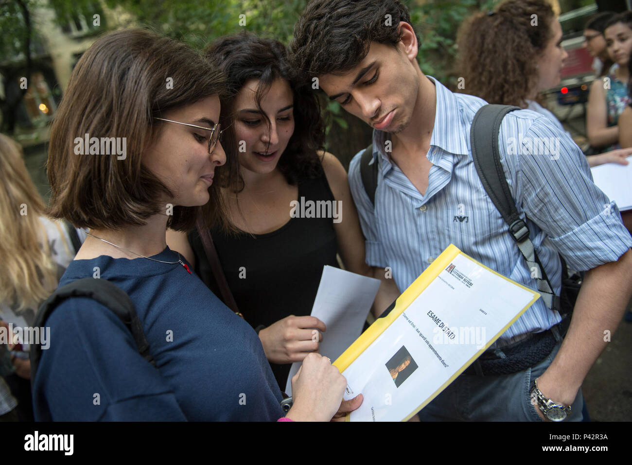 Torino Piemonte, Italia. Xx Giugno, 2018. Torino, Italy-June 20, 2018: Primo giorno di alta scuola gli esami a Vittorio Alfieri membro di alta scuola in Torino Credito: Stefano Guidi/ZUMA filo/Alamy Live News Foto Stock