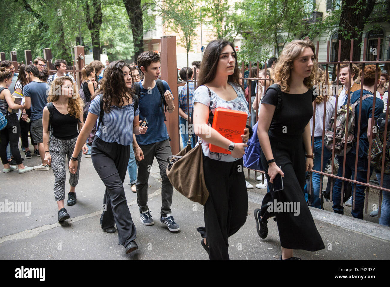 Torino Piemonte, Italia. Xx Giugno, 2018. Torino, Italy-June 20, 2018: Primo giorno di alta scuola gli esami a Vittorio Alfieri membro di alta scuola in Torino Credito: Stefano Guidi/ZUMA filo/Alamy Live News Foto Stock