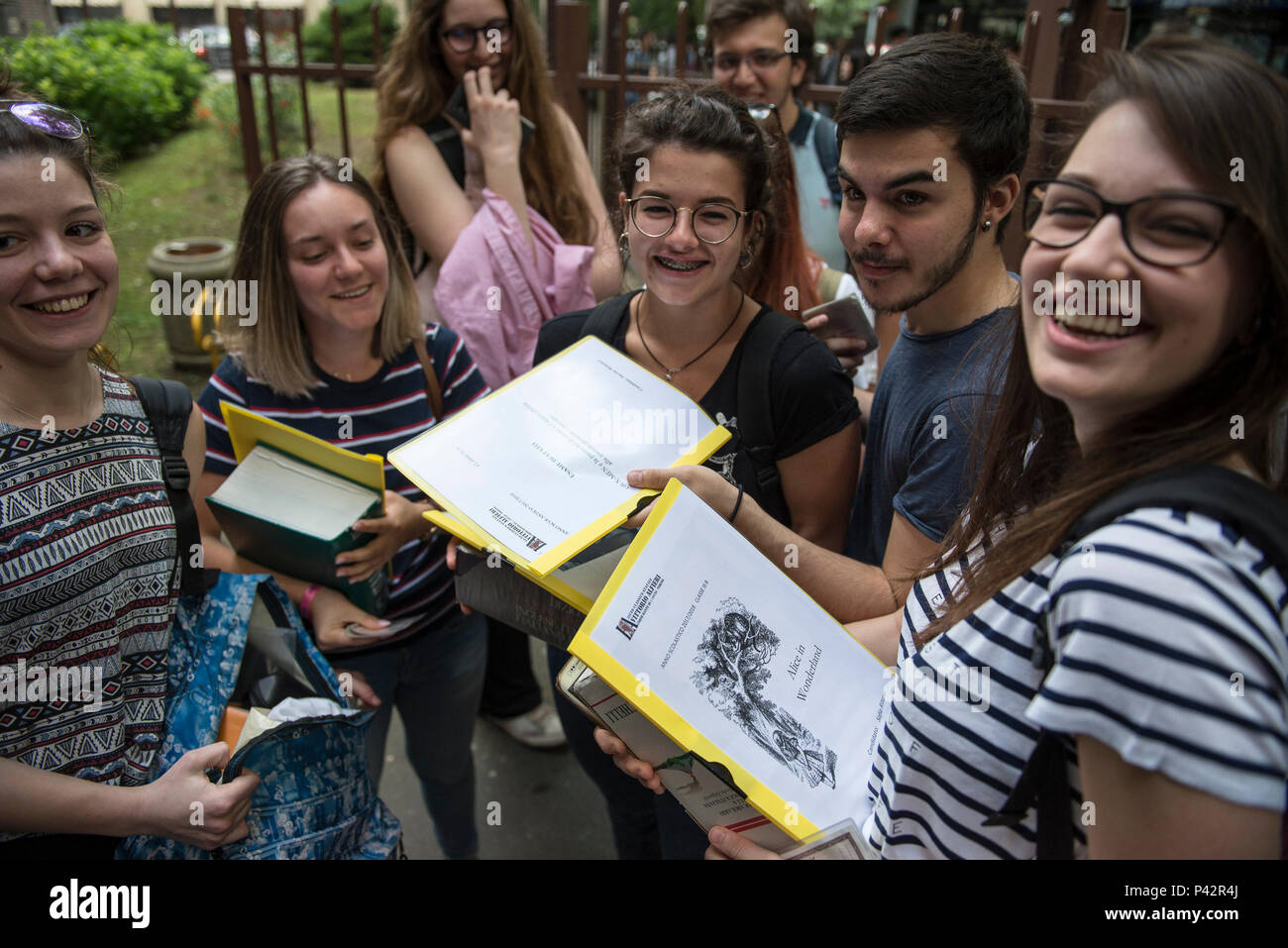 Torino Piemonte, Italia. Xx Giugno, 2018. Torino, Italy-June 20, 2018: Primo giorno di alta scuola gli esami a Vittorio Alfieri membro di alta scuola in Torino Credito: Stefano Guidi/ZUMA filo/Alamy Live News Foto Stock