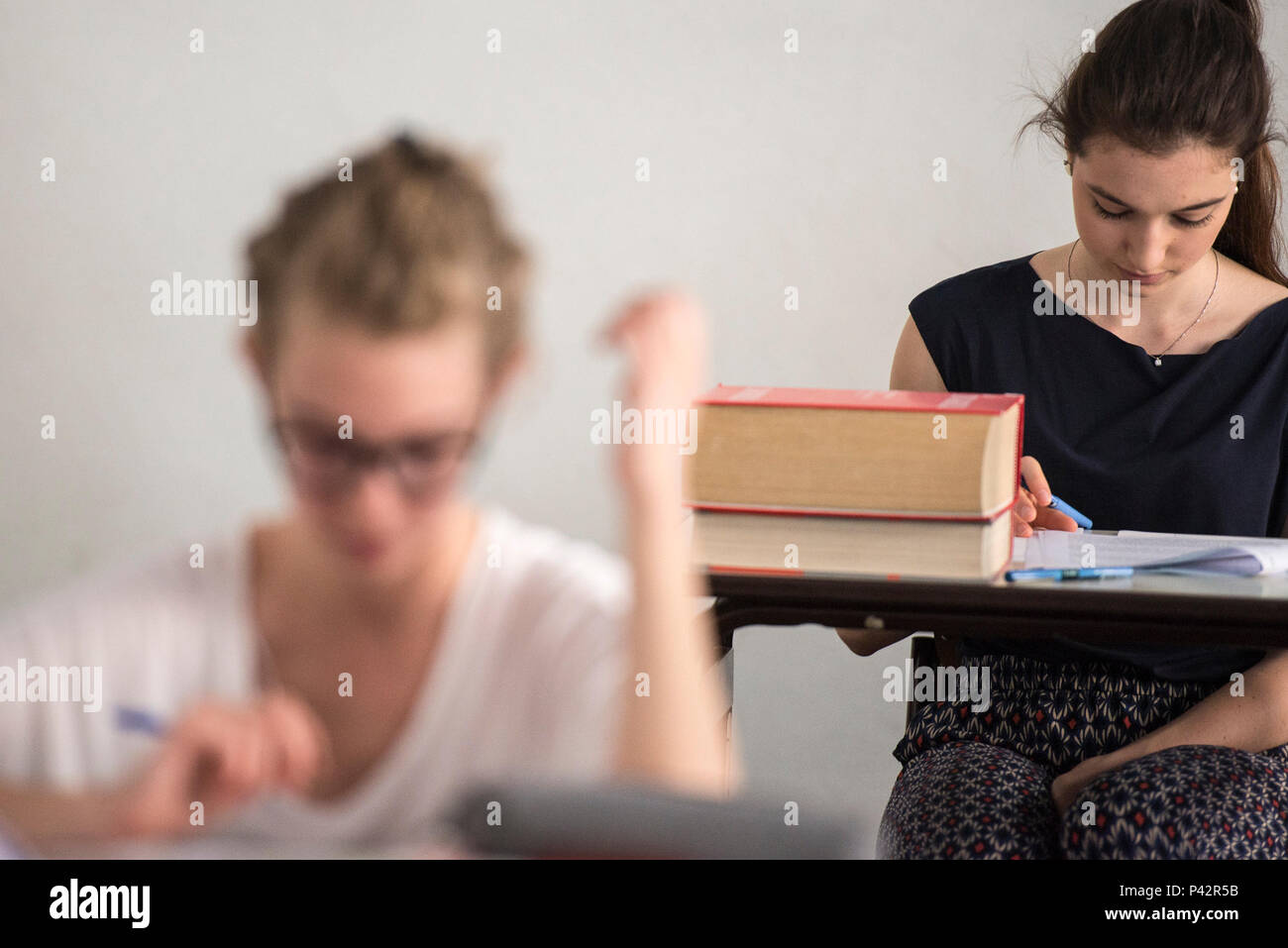 Torino Piemonte, Italia. Xx Giugno, 2018. Torino, Italy-June 20, 2018: Primo giorno di alta scuola gli esami a Vittorio Alfieri membro di alta scuola in Torino Credito: Stefano Guidi/ZUMA filo/Alamy Live News Foto Stock