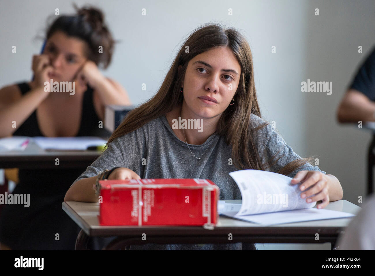 Torino Piemonte, Italia. Xx Giugno, 2018. Torino, Italy-June 20, 2018: Primo giorno di alta scuola gli esami a Vittorio Alfieri membro di alta scuola in Torino Credito: Stefano Guidi/ZUMA filo/Alamy Live News Foto Stock