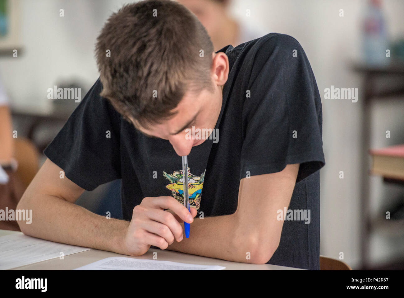 Torino Piemonte, Italia. Xx Giugno, 2018. Torino, Italy-June 20, 2018: Primo giorno di alta scuola gli esami a Vittorio Alfieri membro di alta scuola in Torino Credito: Stefano Guidi/ZUMA filo/Alamy Live News Foto Stock