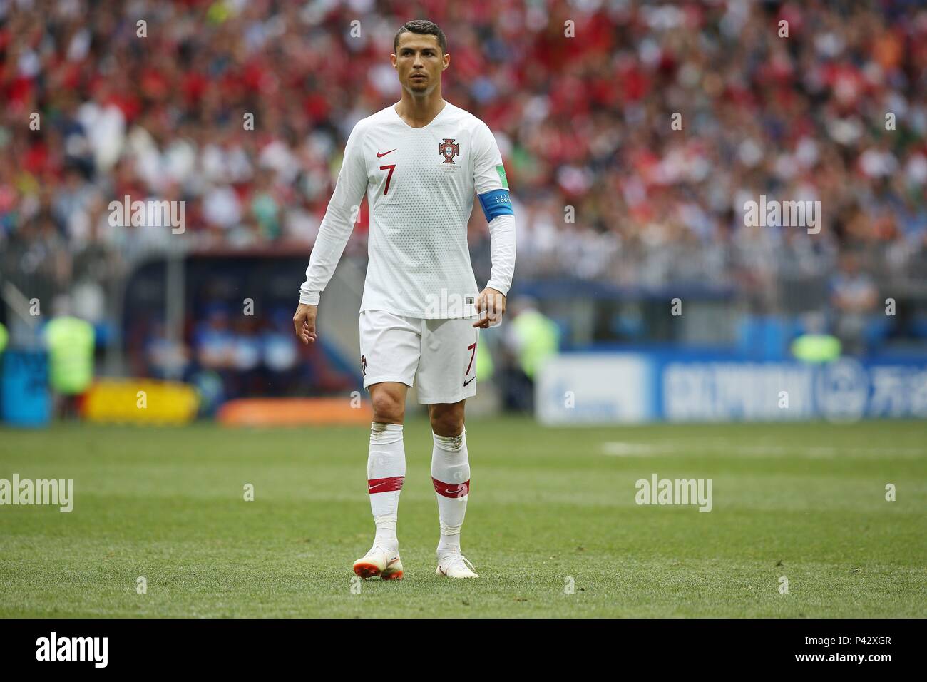 Mosca, Russia. Xx Giugno, 2018. firo: 20.06.2018, Mosca, Calcio, squadra nazionale World Cup 2018 in Russia, la Russia, la Coppa del Mondo di calcio 2018 in Russia, la Russia, la World Cup 2018 Russia, Russia, M19, Portogallo - Marocco, Cristiano Ronaldo, Portogallo, figura intera | Utilizzo di credito in tutto il mondo: dpa/Alamy Live News Foto Stock