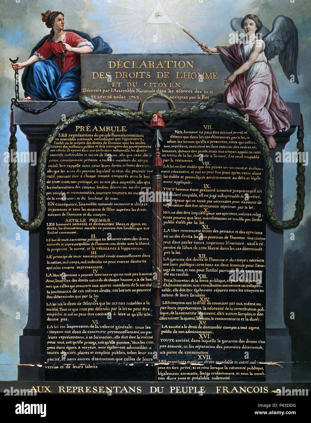 Dichiarazione dei Diritti dell'uomo, 1789. Parigi, Museo Carnavalet. Posizione: MUSEE CARNAVALET. Foto Stock